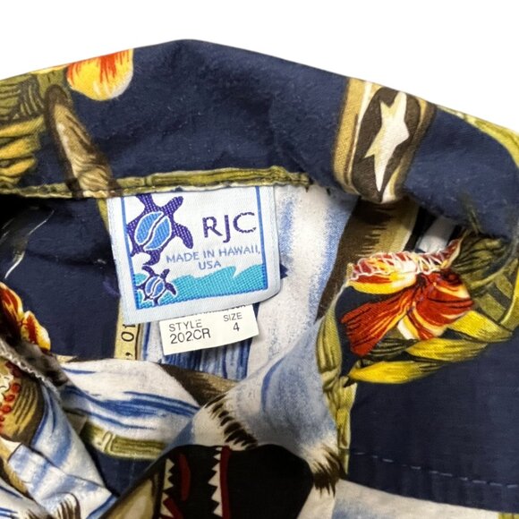 Boys  WWII Aircraft‎ Aloha Hawaiian Shirt Size 4 RLC Made in Hawaii USA - Picture 5 of 7